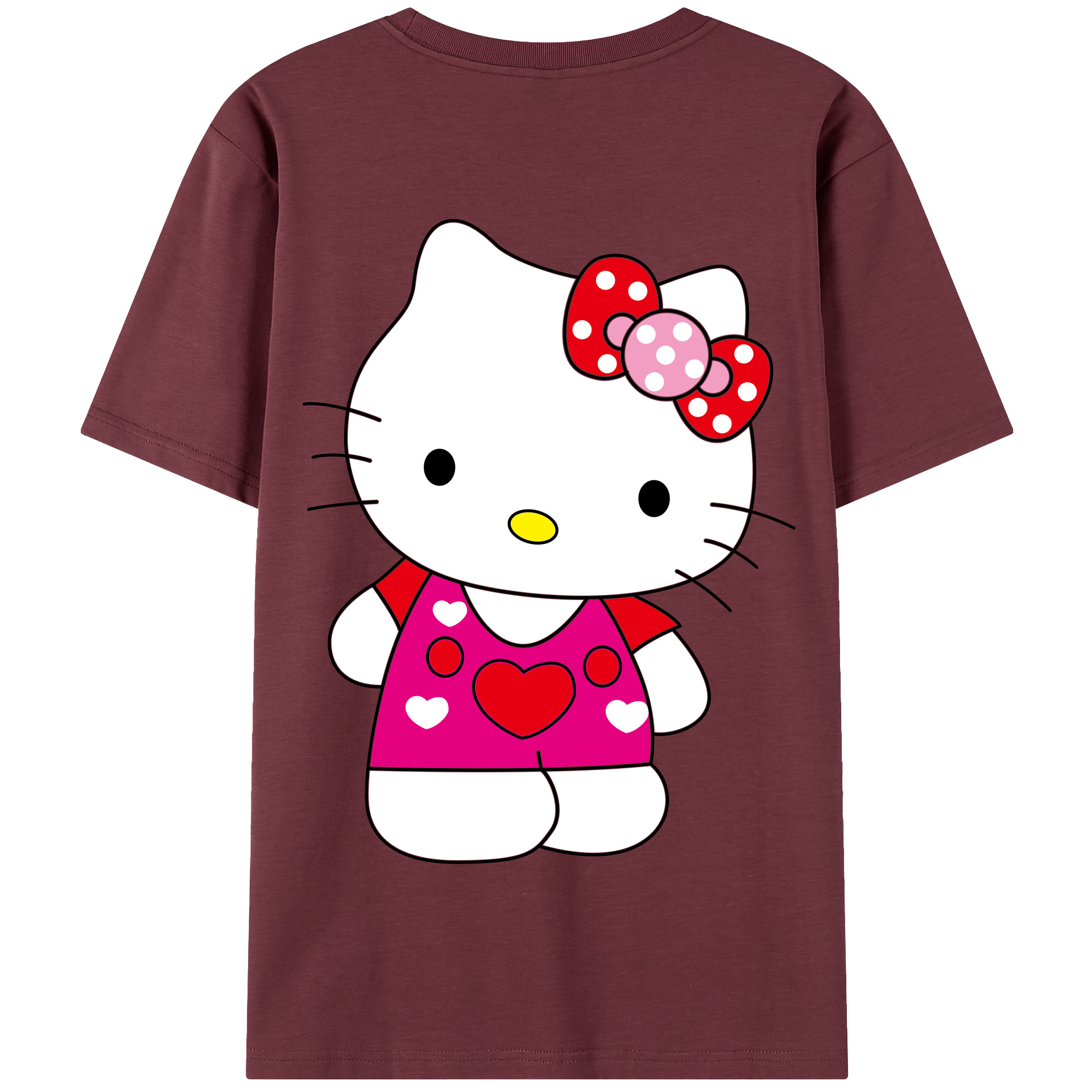 （画像用） Hello Kitty ハローキティ 綿100％半袖Tシャツ（背面プリント）